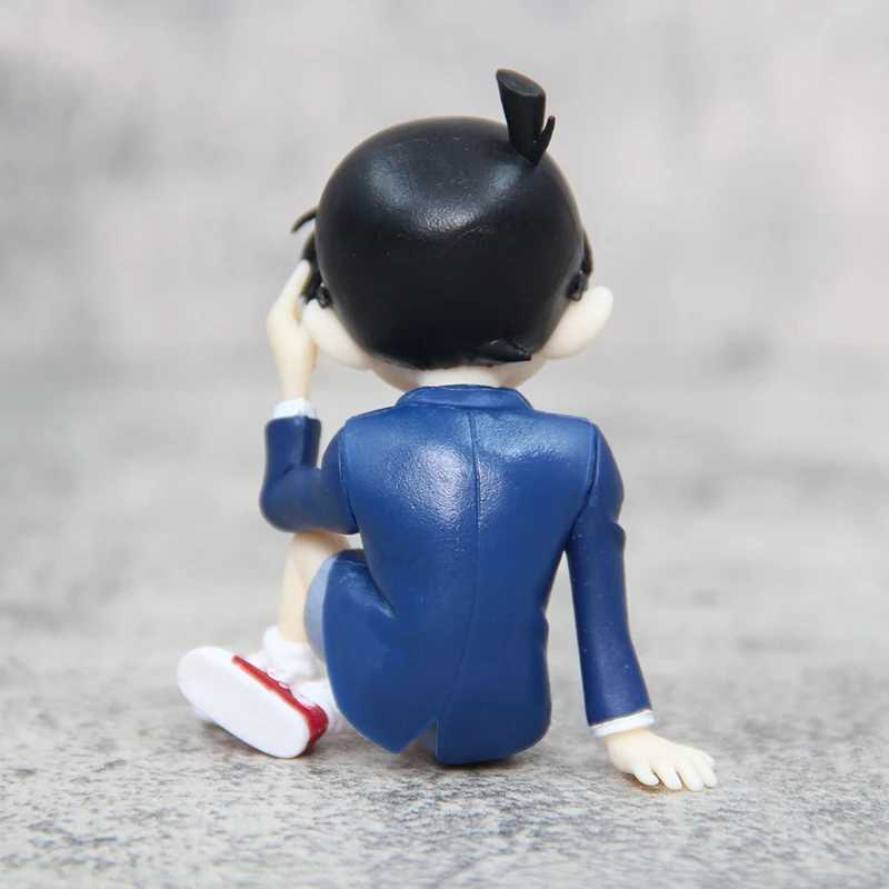 Anime mangá 8cm anime detetive conan figura de ação edogawa conan infância kudou shinichi kawaii boneca pvc modelo colecionável brinquedo presente do miúdo 24329