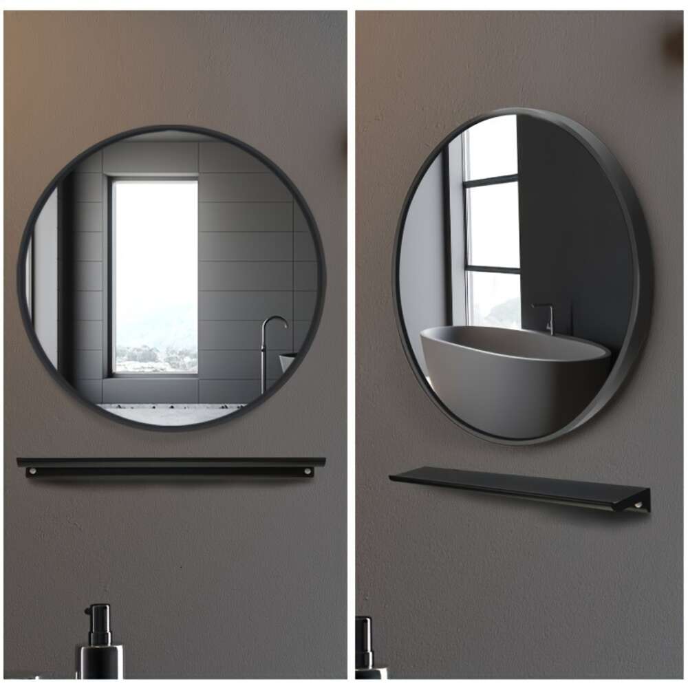 eenvoudige badkamer ronde muur hangende explosieveilige aanrecht make-up spiegel, huisdecoratie