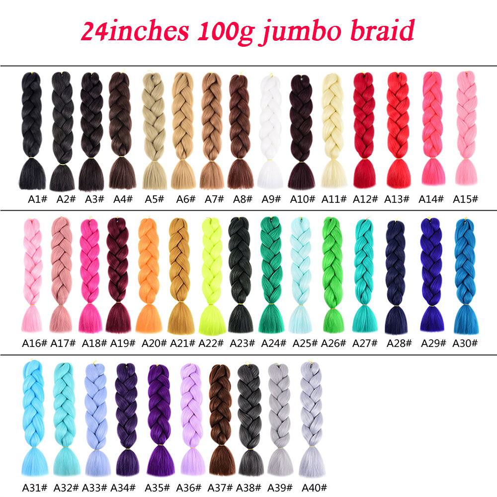 Lihui syntetiskt hår för flätning 24 tum jumbo fläta hårpaket ombre grå flätande hår bulk rosa frisyr för kvinnor 100 g/pack