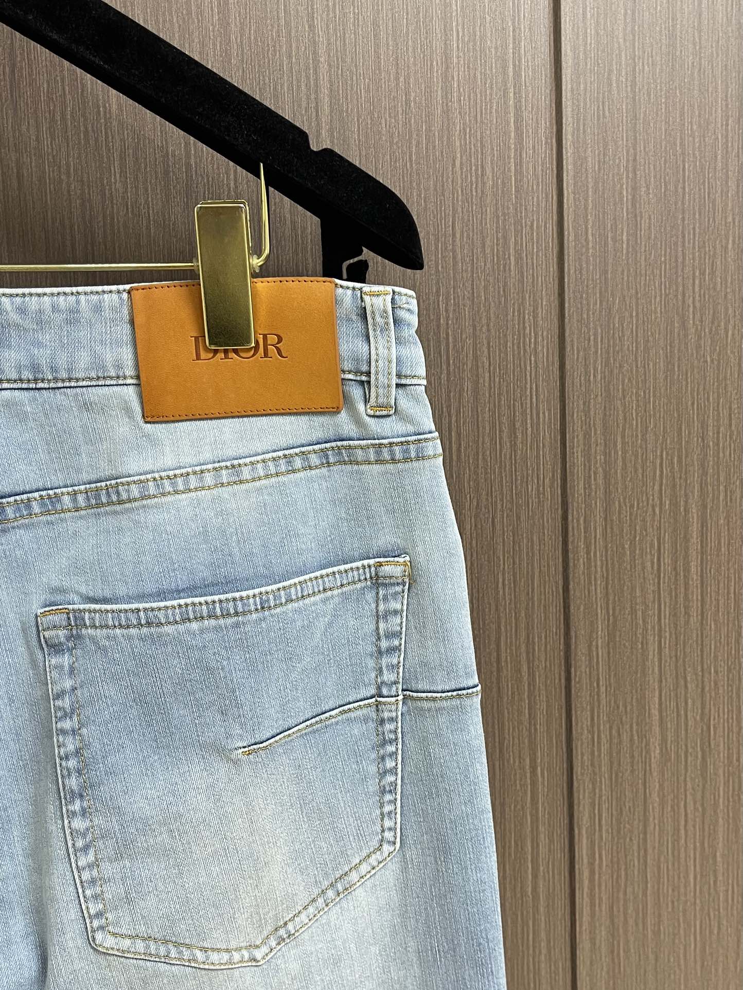 2024 Lente Herfst Borduren Rits Heren Jeans Licht Gewassen Gestreepte Man Lange Potlood Broek WCNZ012