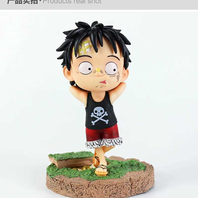 Anime Manga Anime One Piece Action Figure Doll Monkey D Luffy Childhood Funny Q Version Figurine Cute Collectible Model Desktop Ornament Toy 240413