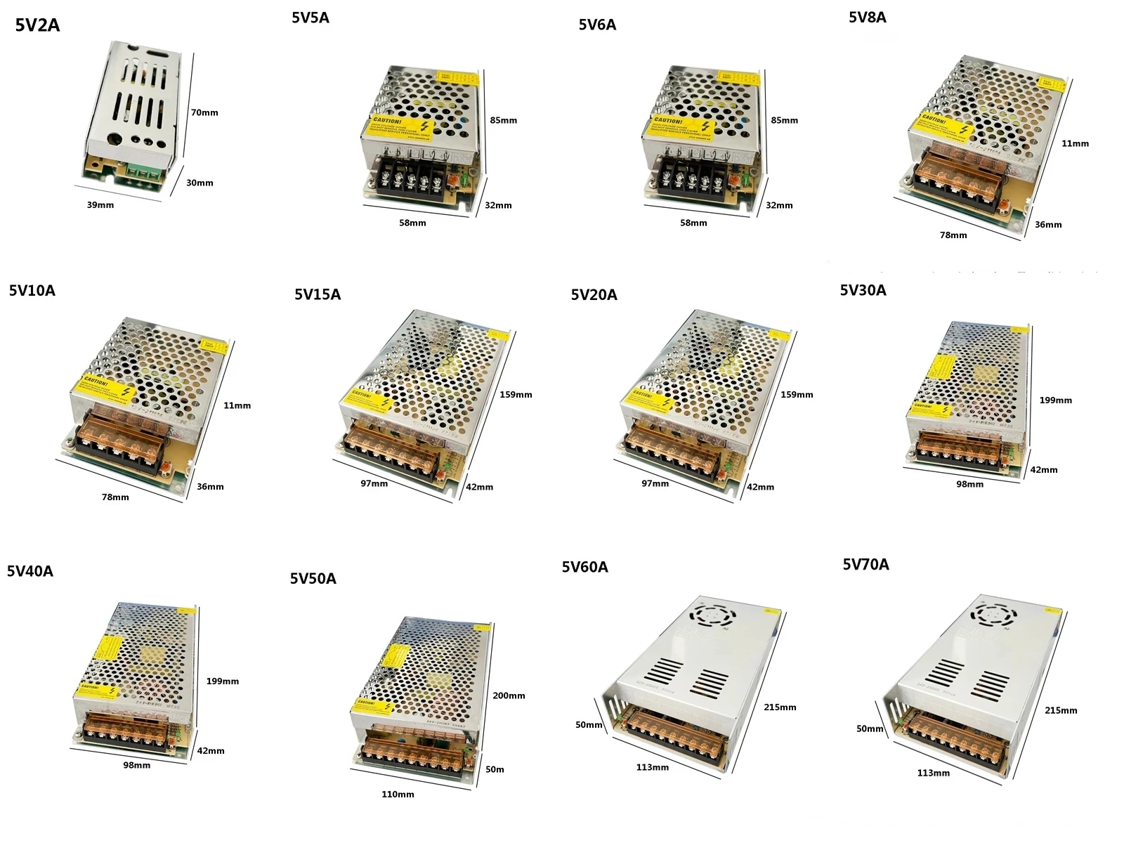 Paski LED Adapter zasilający AC-DC 100-240V do 5 V 12V 24 V 36V 1A 2A 3A 5A 10A 20A 20A 30A Transformator Zasilanie SMP SMP