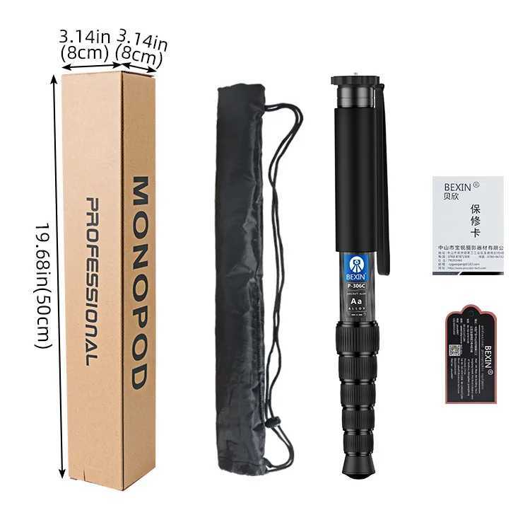 Selfie Monopods BEXIN P306C Professionele Selfie Monopod Koolstofvezel Lichtgewicht 6 sectie Krimpmonopod voor DSLR Camera Smartphone 24329