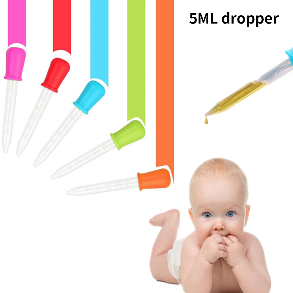 5/Dropper Medicine alimentatore Dispositivo bambini Dispositivo in silicone Pipetta Liquid Food Dropper Scientific Experiment Dropper giocattolo