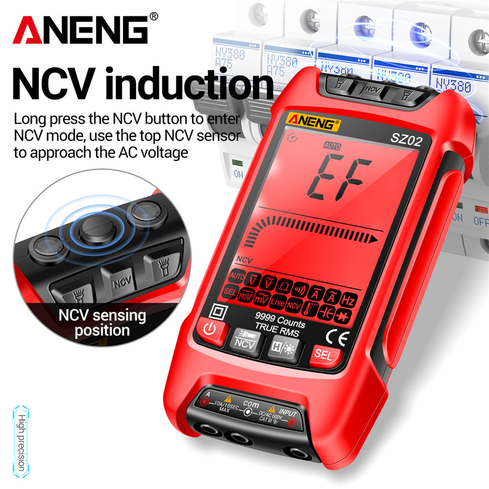 ANENG SZ01 SZ02 SMART Digital Multimeter 9999 Räknar True RMS Auto Range Voltmeter Ammeter Digital spänningsprovare Aktuell mätare