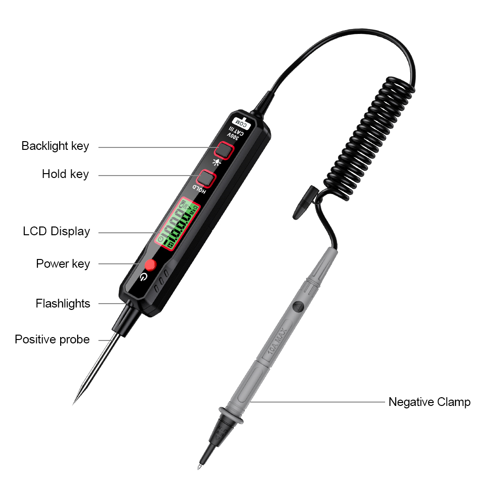 Habotest Pen Type Digital multimeterspänningstestare för mätning av AC/DC Voltmeter Resistens Diode Kapacitans Elektrisk testare