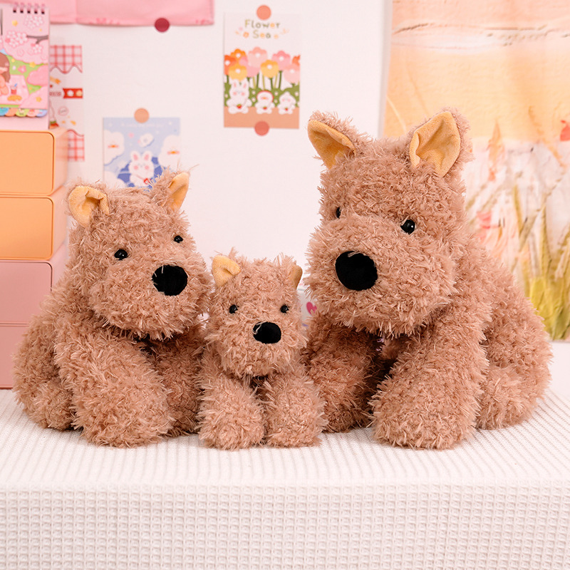 Yeni Huggable 1 adet Sevimli Kabarık Saç Kahverengi Köpek Peluş Oyuncak Doldurulmuş Yaşam Gibi Doggie Bebek Bebek Toys Oyuncaklar Çocuk Hediyeleri