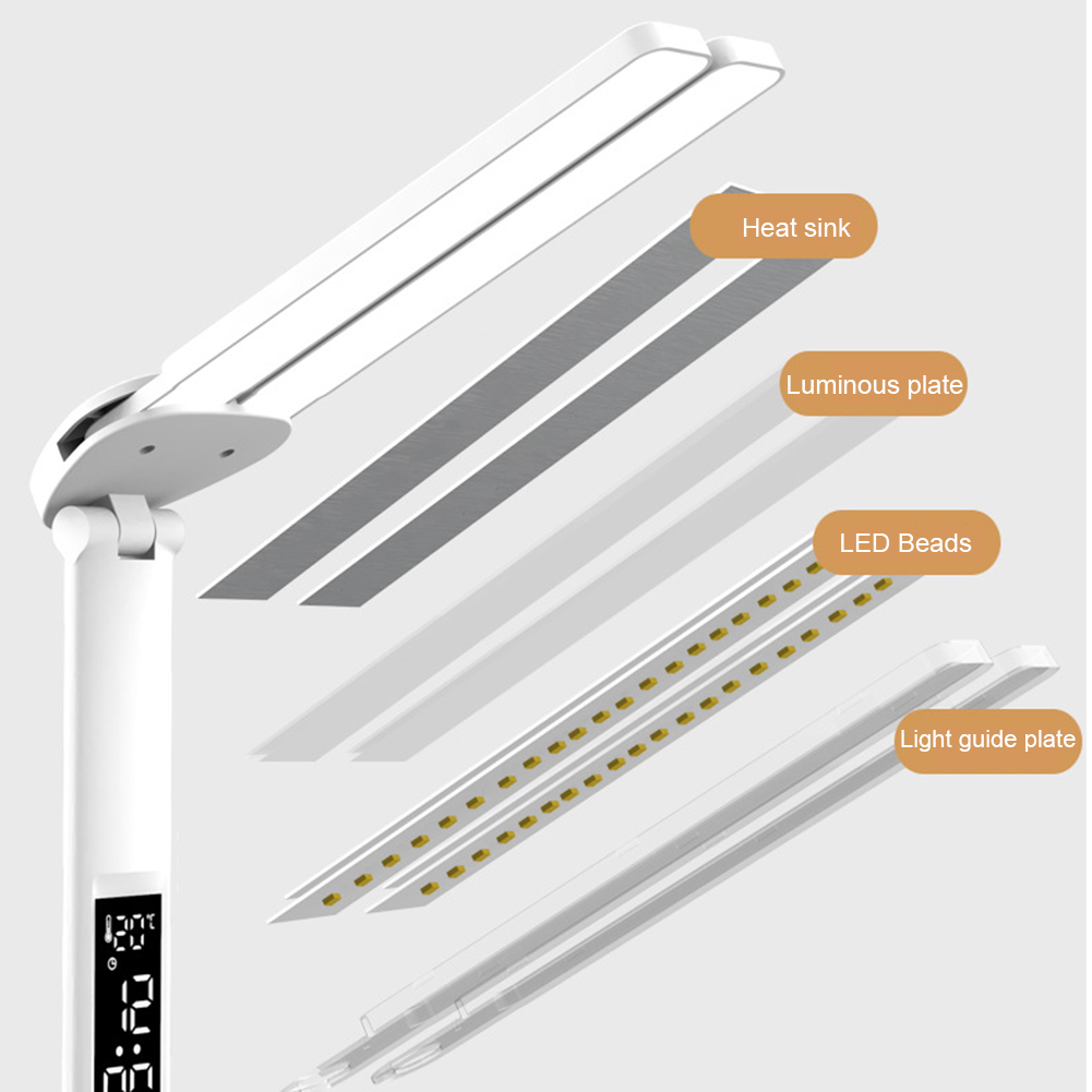 LED masaüstü dekor ışığı takvim okuma masası ışıkları ile ayarlanabilir, ev ofis için taşınabilir dokunmatik kontrol standı tablo lambası