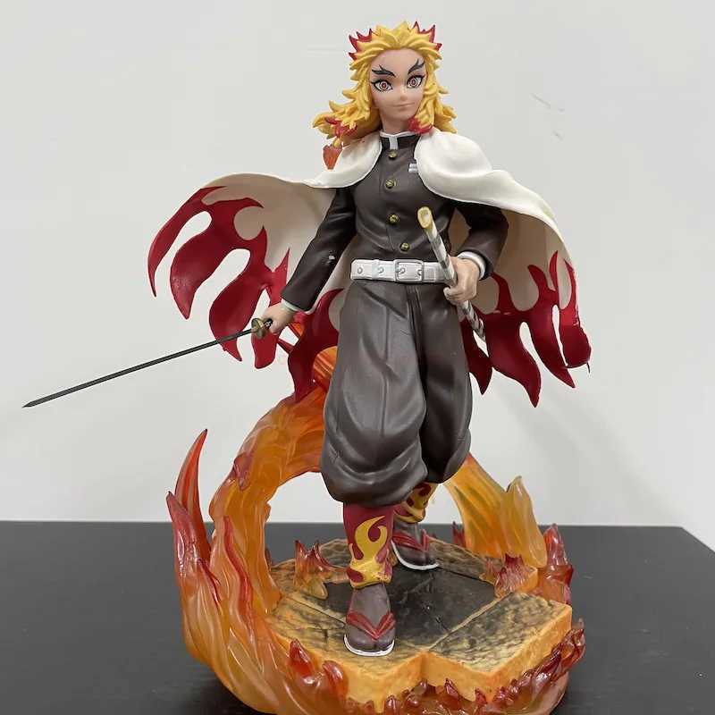 Anime manga demon rengoku kyoujurou anime action siffror diy pvc kimetsu no yaiba figur collect ornament doll gåva leksak 24329