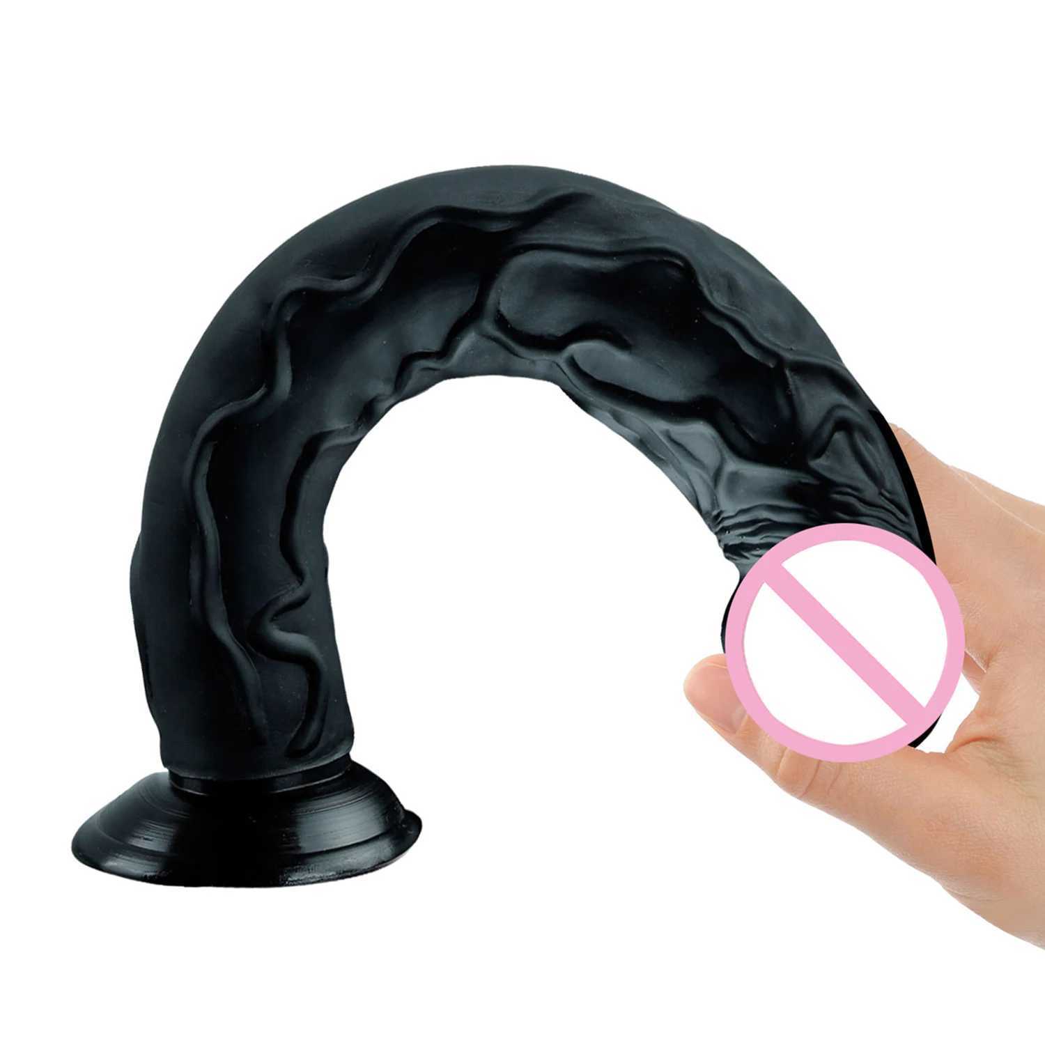 Nxy Godes Dongs 34 * 5 cm Plug Anal Extra Long Pénis Réaliste Grosse Bite Jouets Sexuels pour Femmes Produits de Masturbation Phallus Butt 240330