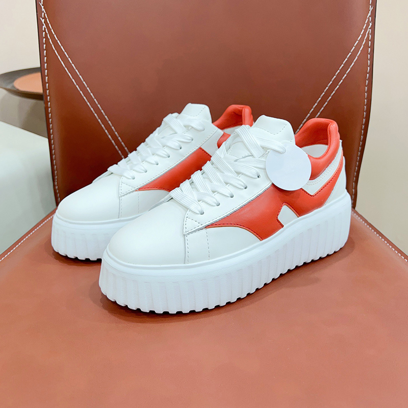 Female Small White Shoes Light Luxury 2024 Autumn New Genuine Leather Material Height Increasing Sneakers Anti-Odor Non-slip Wear Resistant Lovers Shoes