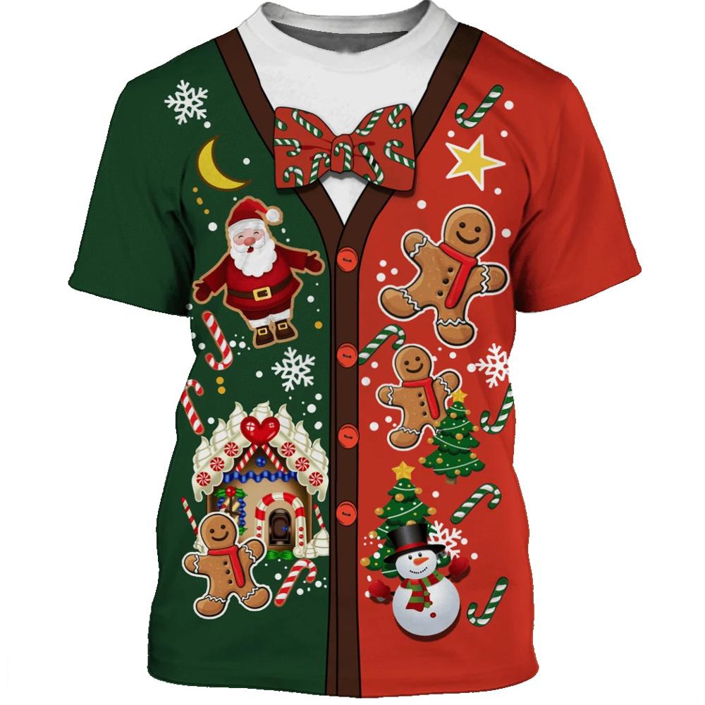 Новая годовалая рождественская мужская футболка o ворота косплейная одежда HD 3D-печать повседневная рубашка с коротким рукавом негабаритная хип-хоп-стрит