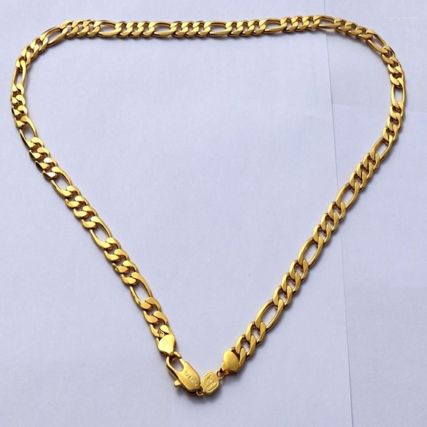 Colares Pingente Sólido Stamep 585 Marcado Amarelo Ouro Fino G F Figaro Chain Link Colar Comprimentos 8mm Italiano 24 Inch2464