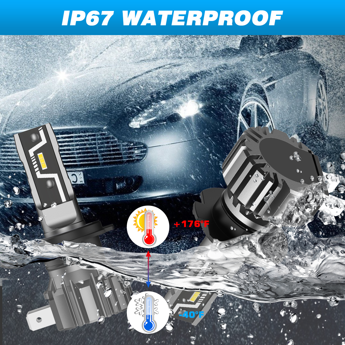 NOVSIGHT H7 LED Headlight H4 H11 H8 H9 H1 9005 HB3 9006 HB4 880 881 Mini Size Car Headlight Bulbs 50W 10000LM 6500K Fog Lamp