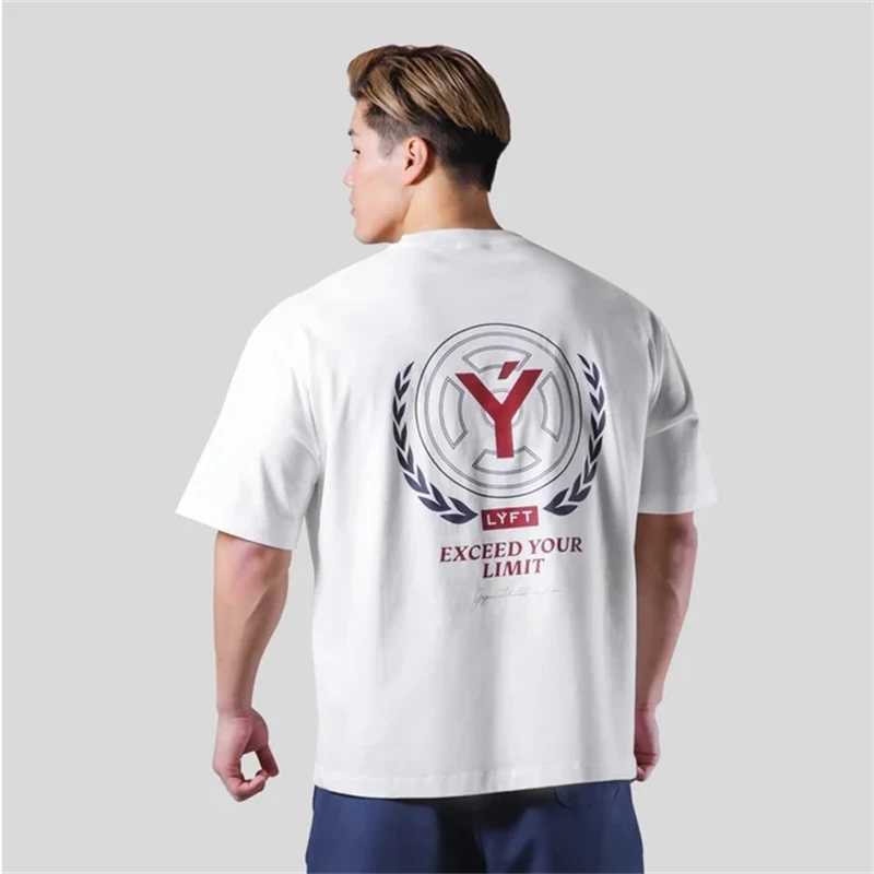 T-shirts voor heren LYFT BACK Y PLATE Zomer heren fitness T-shirt Ultrafijn katoenen T-shirt Hoge kwaliteit losse herenkleding T-shirt J240330