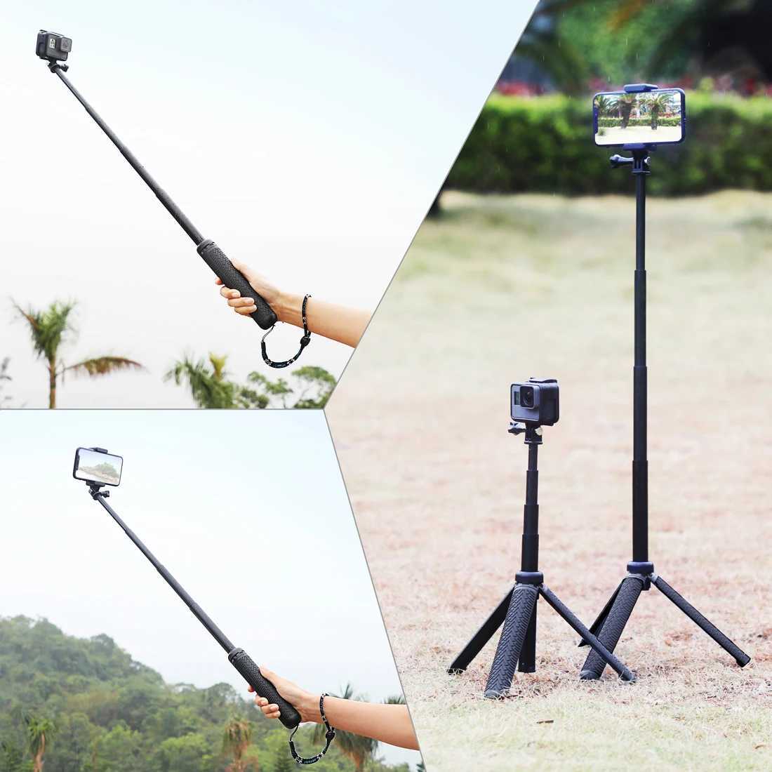 Selfie Monopods 3IN1 Wydłużone monopod selfie Stick uchwyt statyw dla bohatera 12 11 10 9 8 7 6 5 4 Akaso DJI Action Camera Akcesoria 24329