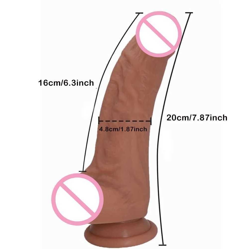 NXY Dildos Dongs Dildo realistico in silicone realistico con una tana di aspirazione morbida saldata infele gli uomini G Spot stimolatore giocattoli sessuali Donne 240330