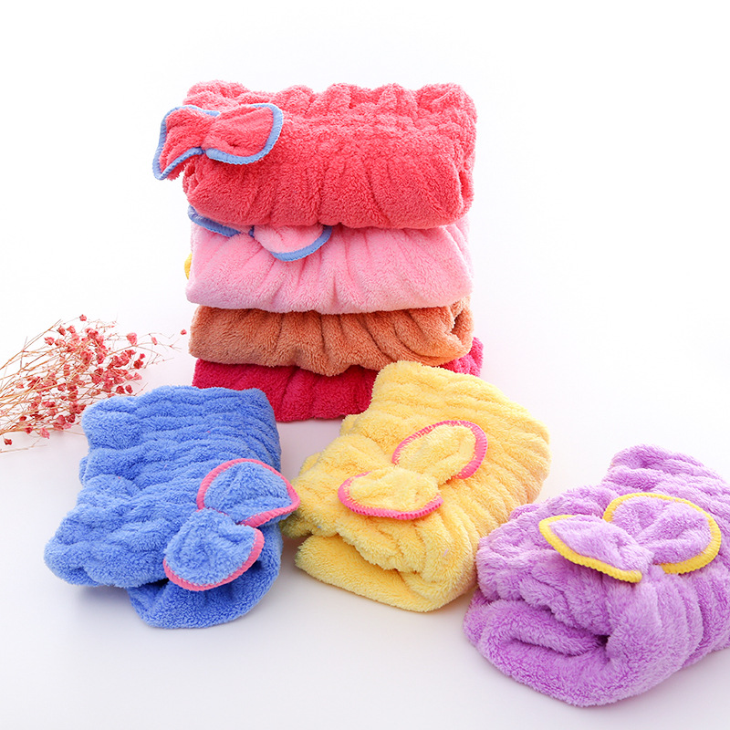 Microveibre Snel haardrogende badhanddoek Spa Bowknot Wrap Handdoek Cap Badkamer Accessoires Bonnetten voor Dames Designer Douche Cap