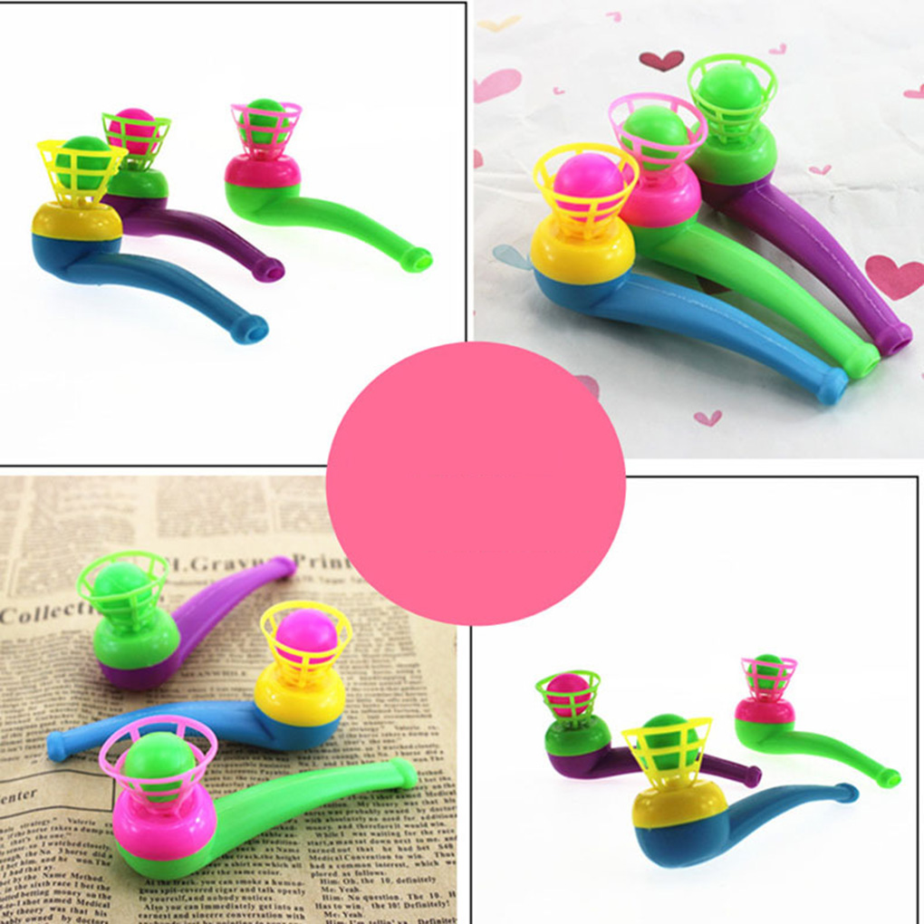 2/5/Children Toys Sports Games Blow Pipe & Balls Kid Blow Blowing Gift Plastic Pipe Balls Toy for Girls Color Random