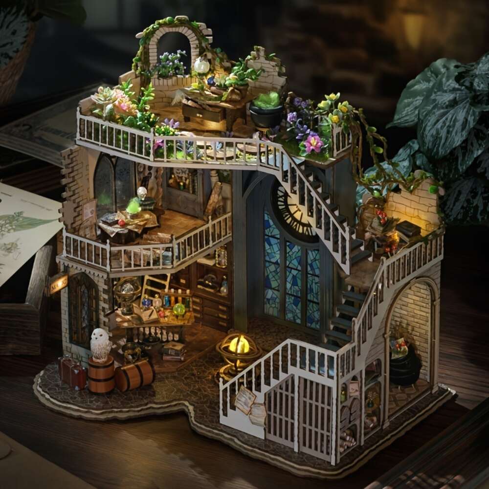 Quebra-cabeça tridimensional montado modelo de construção de madeira kit de casa de bonecas em miniatura diy casa artesanal fazendo brinquedos de quarto, decoração de quarto de casa artesanato melhor