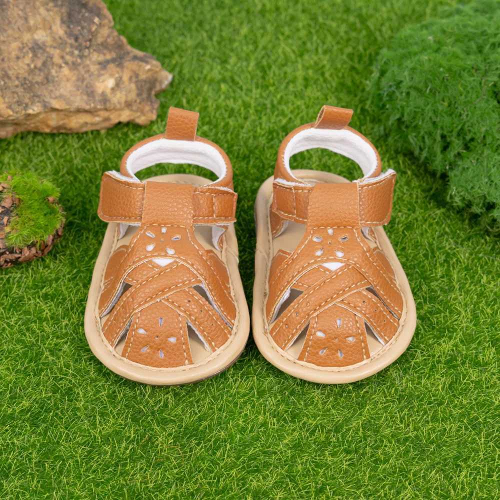 Sandalen KIDSUN Baby Mädchen Sandalen Flache Gummisohle Rutschfeste Baby Mädchen Schuhe Kleinkind Kleinkind Sommer Lässige Strandsandalen Neugeborenen 240329