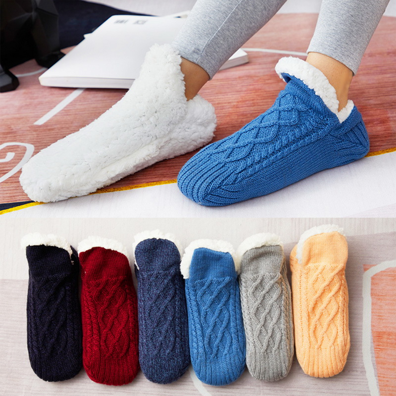 2022 Winter Wollsocken Frauen verdicken warme Home Schlafzimmer Socken Pantoffeln Männer nicht rutschfuß wärmere Schnee Socken Calcetinen Mujer