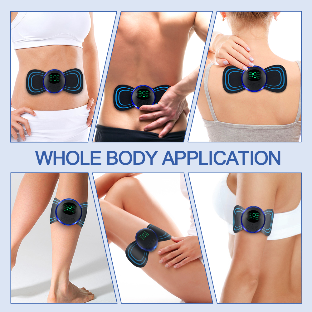EMS Neck Massager with Gel Pads - Cervical Vertebra Pulse Stimulator for Shoulder, Leg, & Arms Pain Relief