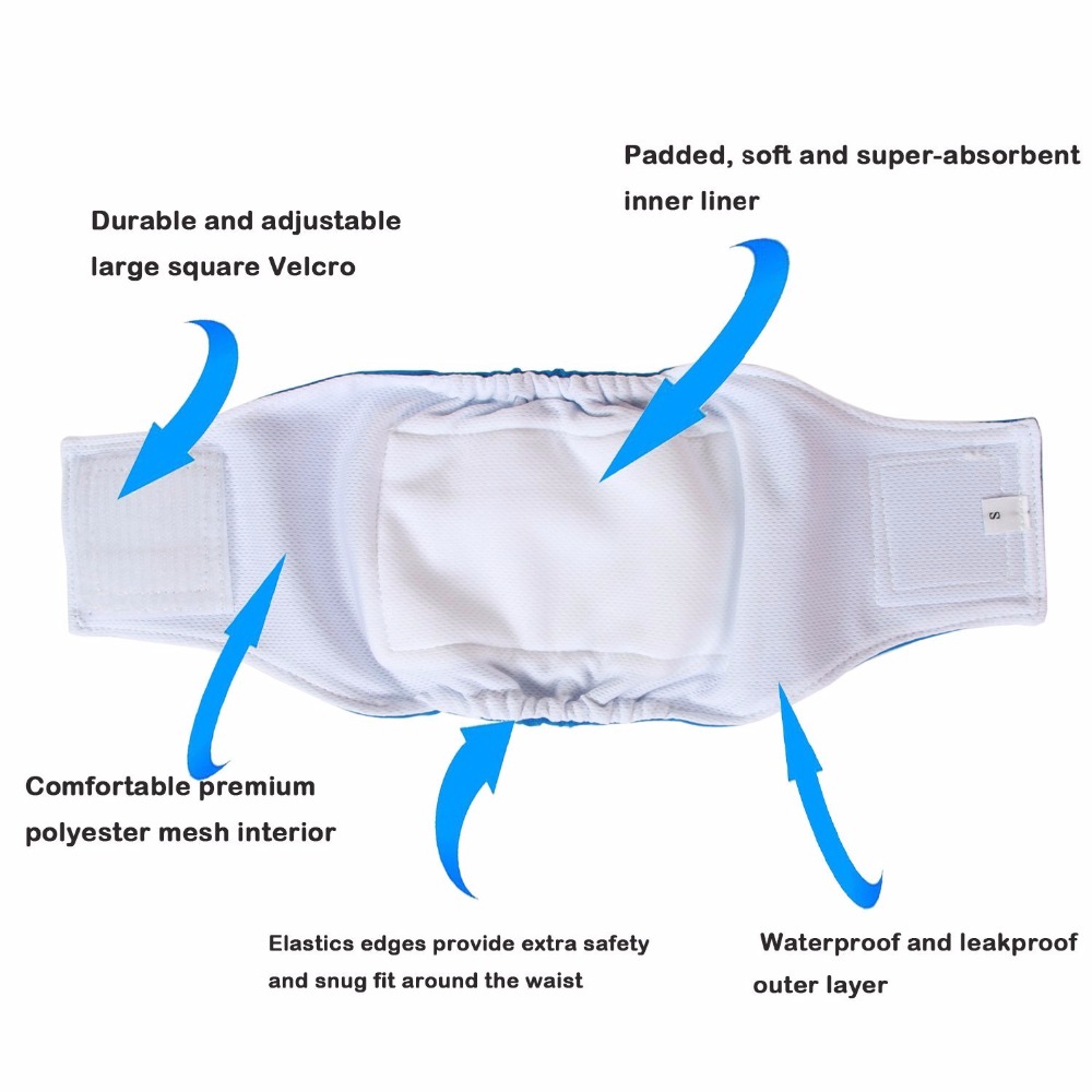 Reusable Male Dog Sanitary Pants Underwear Cloth Diapers Physiological Toliet Training Pant Nappy Pet Dog Shorts /Pack