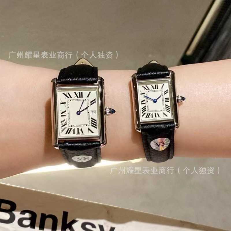 Zhan Xika Family Watch Square Tank Must-serie Kalfsleermode Veelzijdig dameshorloge