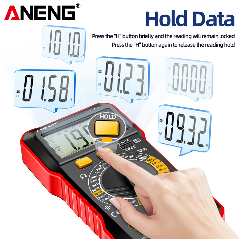 ANENG SZ304 Intelligent multimeter Auto-Rangerande spänningsmotståndsmätare 2000 Räknar Vote Current Ohm Test Tool