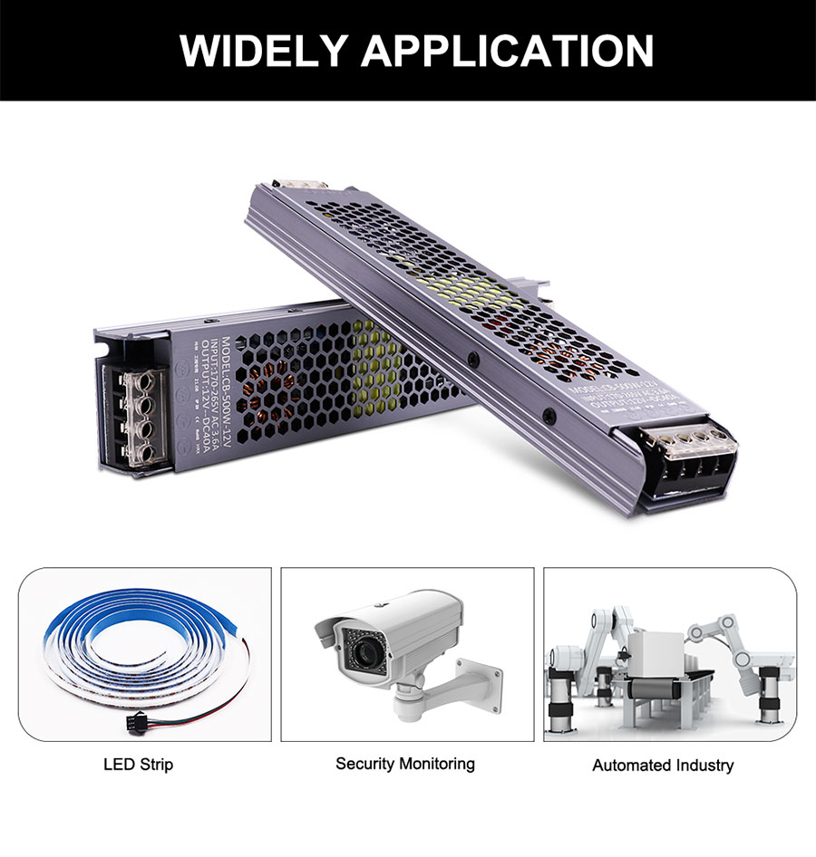 1-d'alimentation à LED ultra mince DC 12V 24V 48V Transformers d'éclairage 60W 100W 150W 200W 300W 400W 500W Conducteur pour les bandes LED