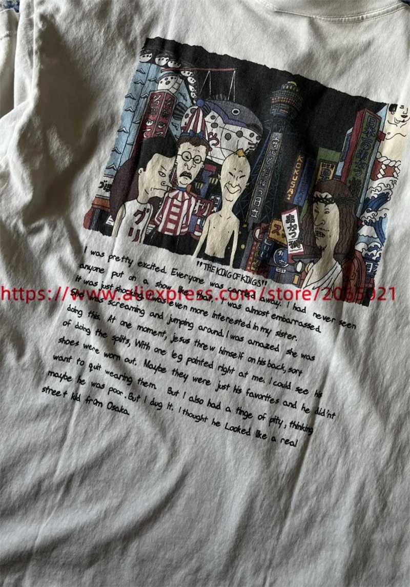 Dames T-shirt Stripfiguur Print Saint Michael T-shirt Dames 1 1 Hoge kwaliteit Wassen T-shirt J240330