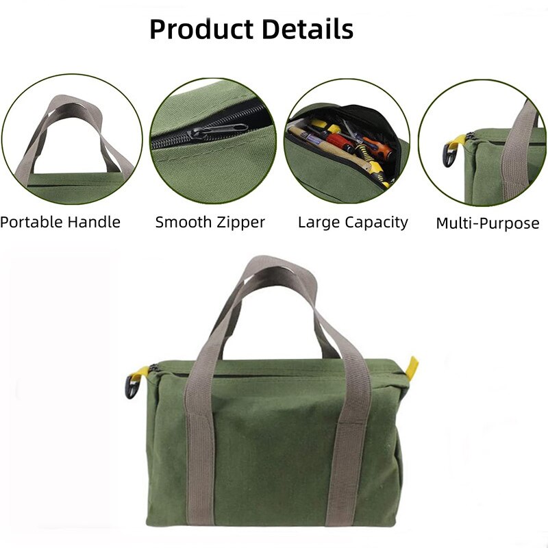 Sac à outils de maintenance grande capacité portable Strong durable épreuve de l'eau durable Storage multifonctionnel Portable Canvas Tool Sac 