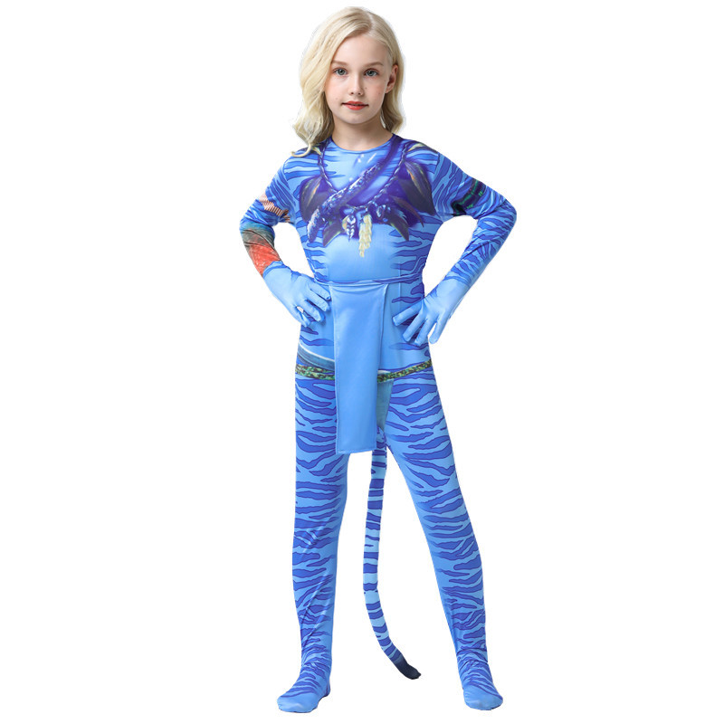 Avatar 2 Cosplay Costume Bodysuit Jake Sully Neytiri Suit Zentai Jumpsuits Halloween Party Costume For Women Men Girls Boys