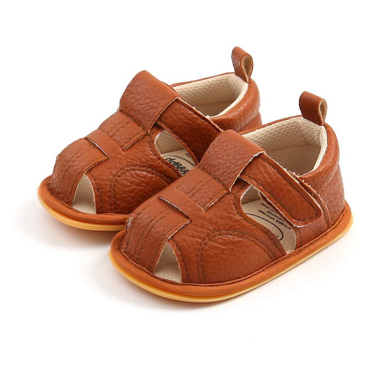 Sandales Été garçons sandales en cuir souple bout fermé enfant en bas âge bébé chaussures garçons filles chaussures de plage Sport infantile enfants sandales 240329