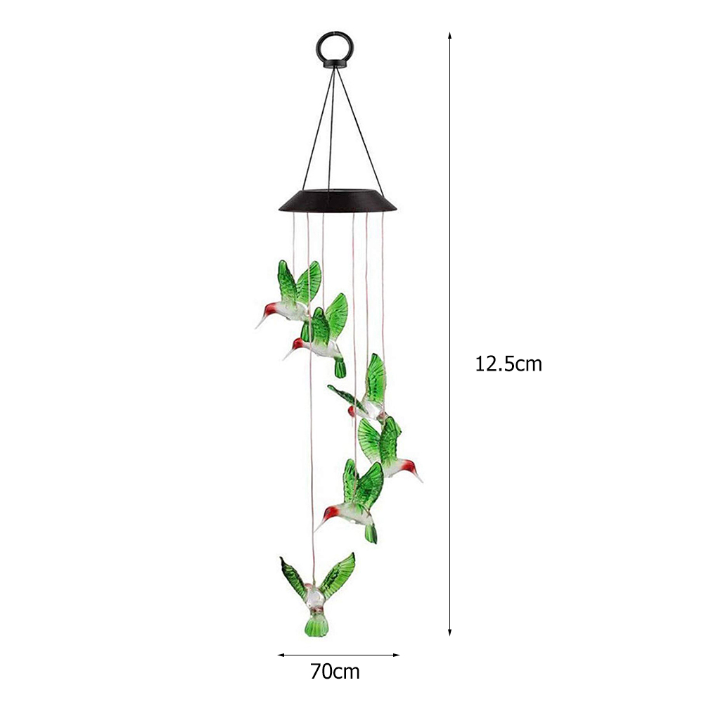 LED Solar Wind Chimes Color Changing Light Home Garden Romantic Hanging Pendant Lamp Outdoor Decorative Windbell Decoration