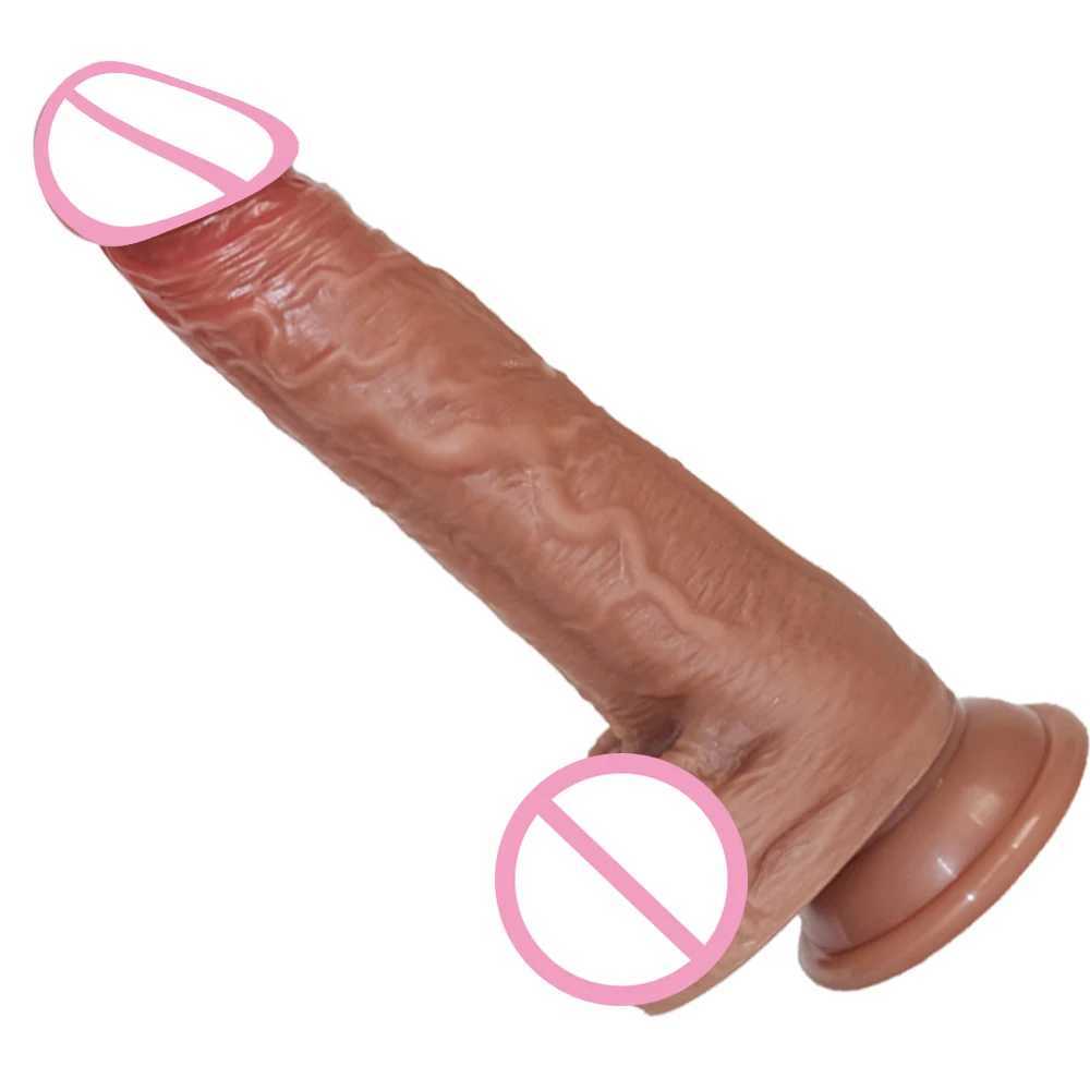 NXY Dildos Dongs Real Men Skin Soft Silicone Sucs Tpup Big énorme Cock Male Pinis artificiel pas cher adulte 18 Vagin Anal Sex Toys for Women 240330