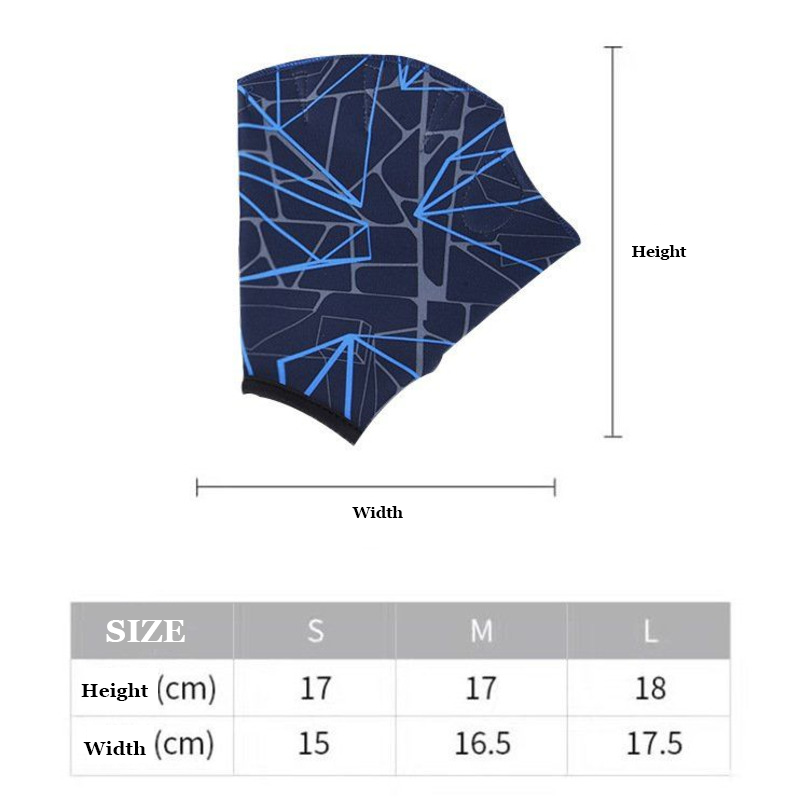 1 زوج من قفازات السباحة يدوي Webbed S M L Summer نصف للجنسين الصرف المجداف المجداف المائي.