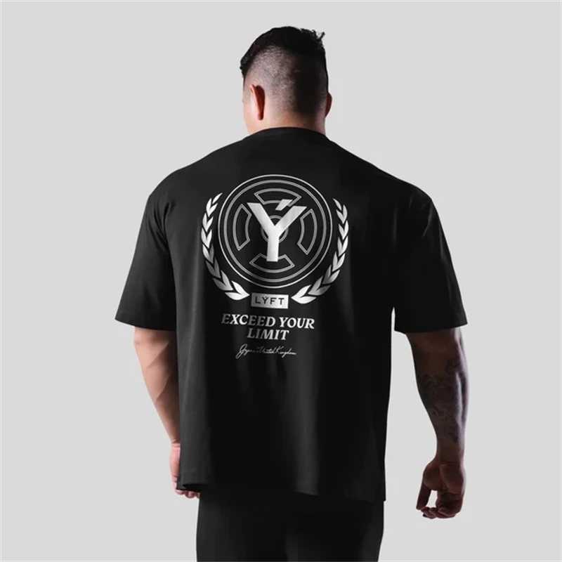 T-shirts hommes Lyft Back Y Plate Été Hommes Fitness T-shirt Ultrafine Coton T-shirt Haute Qualité Lâche Hommes Vêtements T-shirt J240330