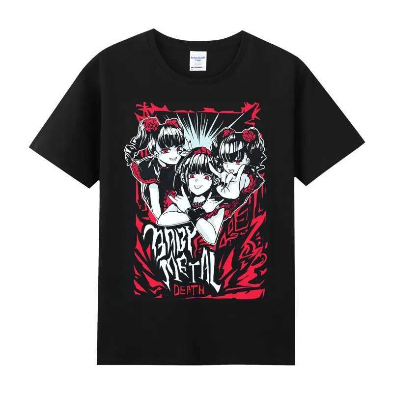 Men's T-Shirts Womens T-shirt Street Gothic T-shirt Summer New Style Ins Harajuku Plus Size Loose Print Top Tee Punk Womens Oversized T-shirt 240319