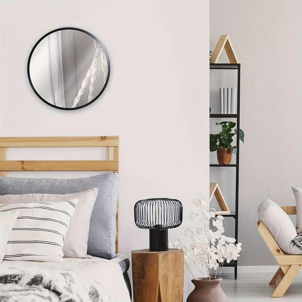 16''/20'' Round Mounted Wall Mirrors, Light Simple Bathroom Bedroom Living Room Glass Vanity Mirror, Home Decor