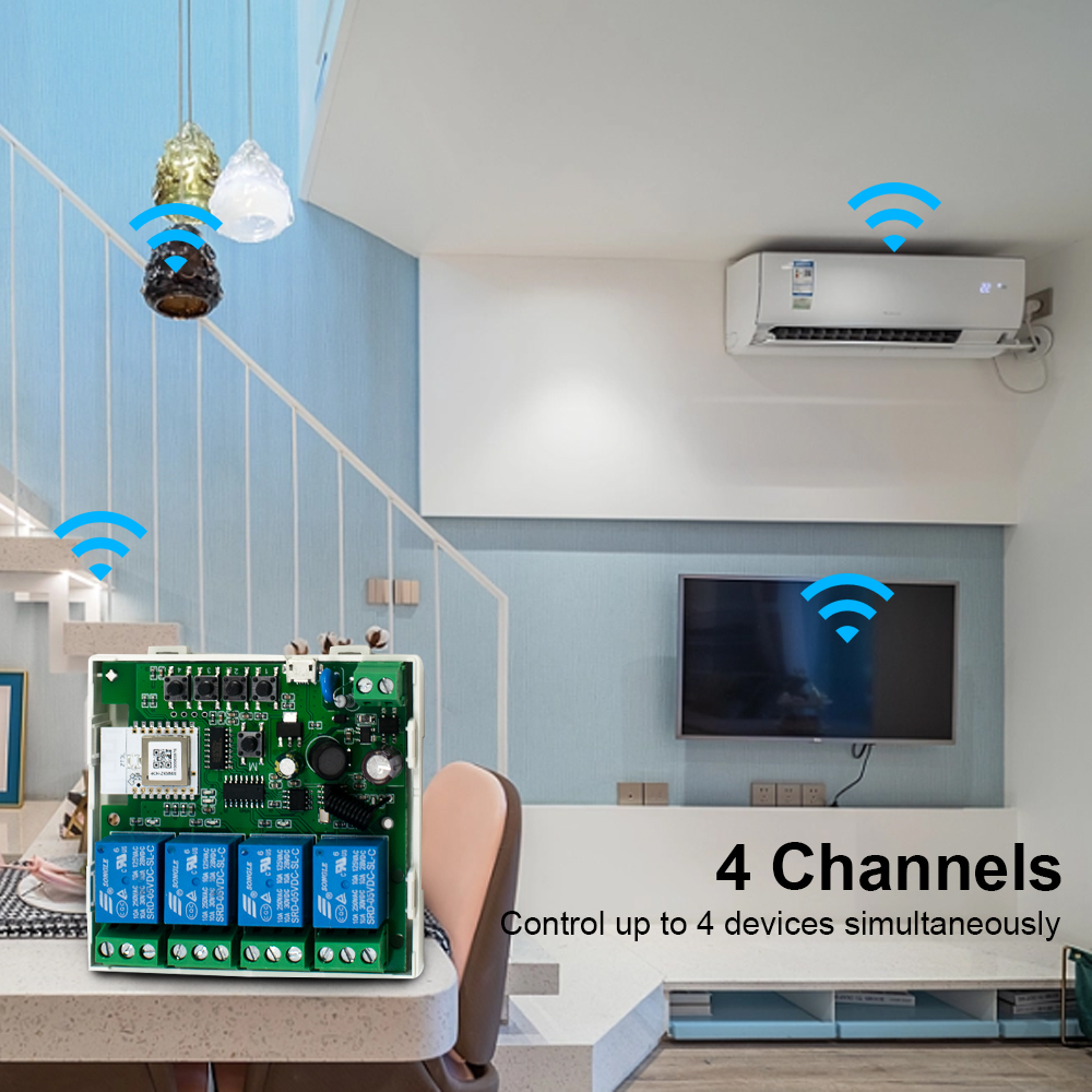 4CH TUYA ZIGBEE RELAY Модуль пульт дистанционного управления выключателем света Vioce Alexa Google Home Need Tuya Smart Hub Gateway Bridge / с Shell