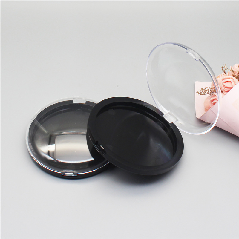 82mm Clear Round Eyeshadow Compact Box Black Bottom Makeup Powder Nail Container Plast Tom Blusher Lipthick Fall