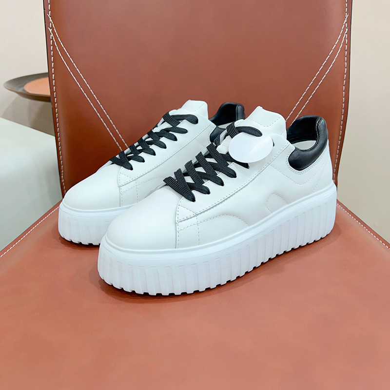 Female Small White Shoes Light Luxury 2024 Autumn New Genuine Leather Material Height Increasing Sneakers Anti-Odor Non-slip Wear Resistant Lovers Shoes