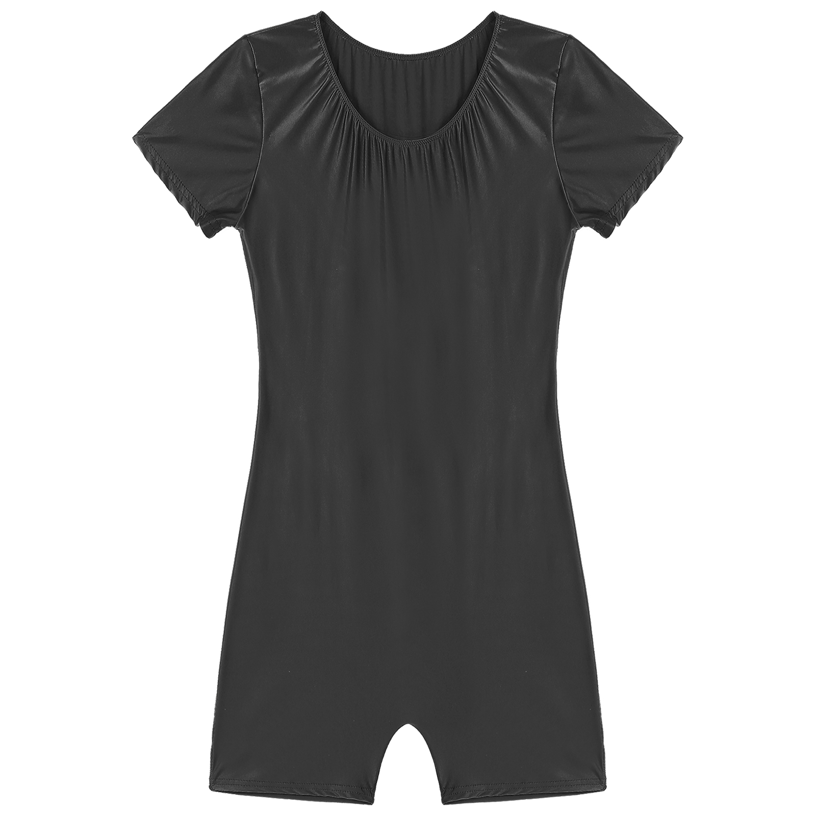 Kvinnor Glossy Short Sleeve Bodysuit Badkläder Rund hals Spela Sportkläder Baddräkt utslag vakter surfkläder strandkläder