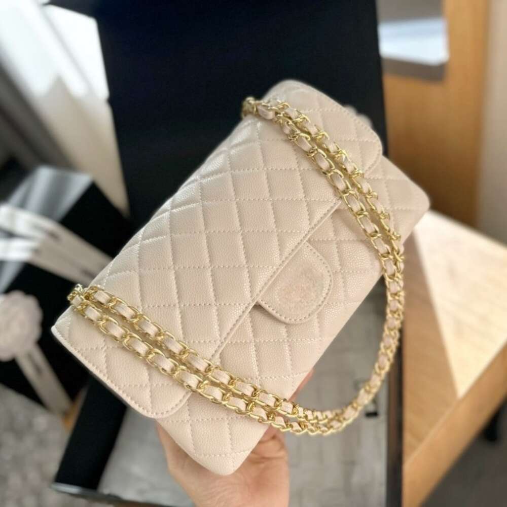 Bag Store 2024 Shoulder Wholesale and Retail New Classic Cf Caviar Small Fragrance Style Womens Fashion Trend Litchi Grain Cowhide Single Oblique