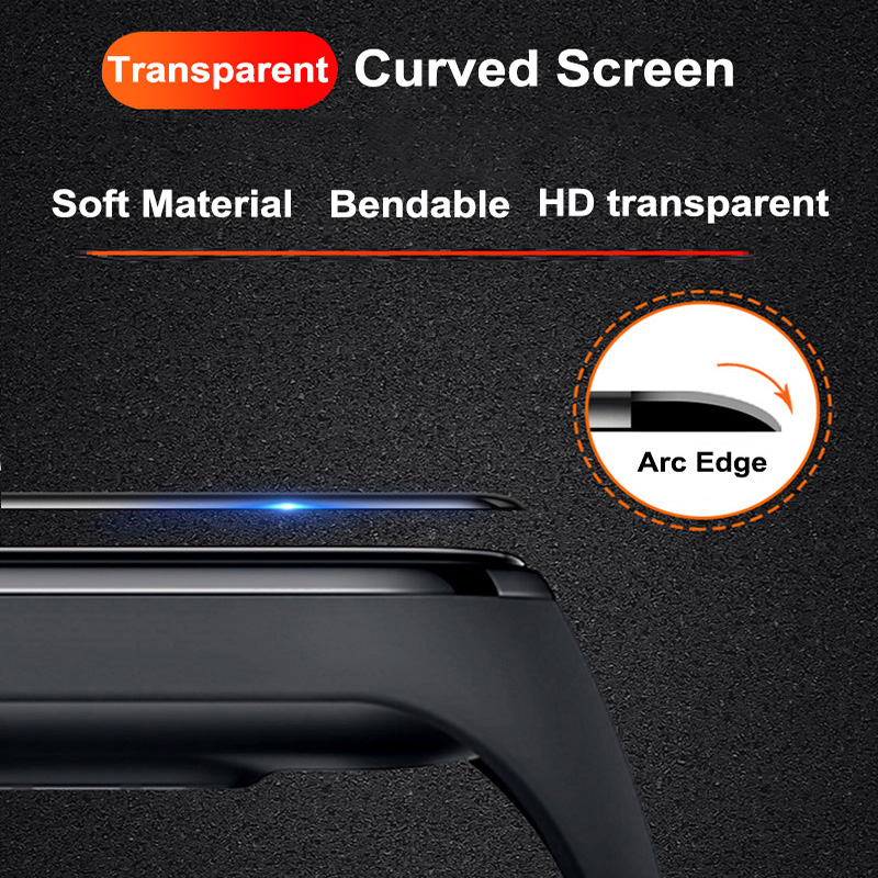1-Screen Protective Film para Mi Band 4 5 6 Xiaomi 3d Bending Hot Pet Soft HD Film Protective Capa Smartwatch Acessórios