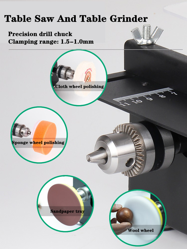 Multifunktionaler Mini -Tischsägen Schneidmaschine Holzbearbeitung Metallkettensägen -Gürtelschleifer Schleifer Schärfer Schleif- und Schneidwerkzeuge