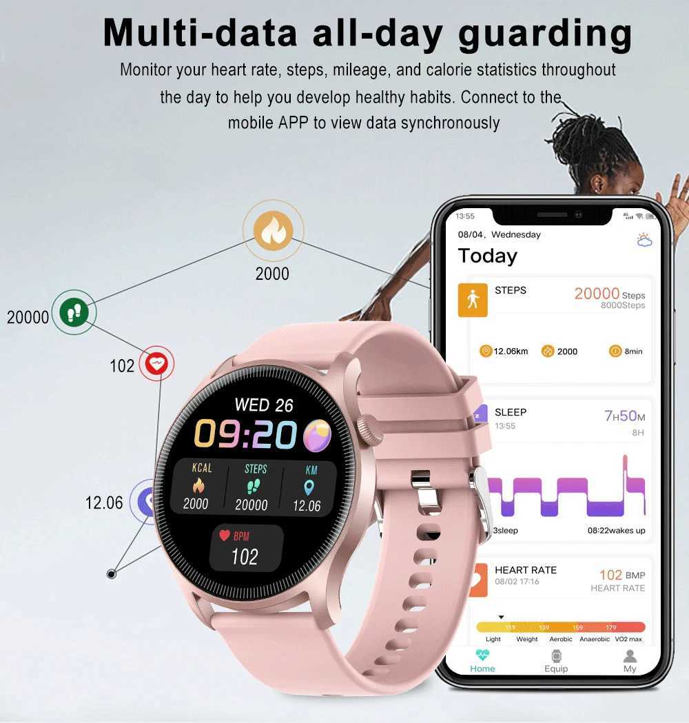Wristwatches Women Bluetooth Smart Watch IP67 Waterproof IPS Full Screen Touch Fitness Tracker Men Clock Sport Smartwatch for Android IOS 24329