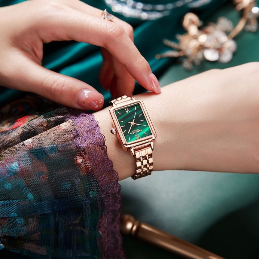 Mode femmes montre à quartz rétro montre carrée français petit disque en acier inoxydable bracelet en or montre-bracelet dames montres cadeau pour wif238f